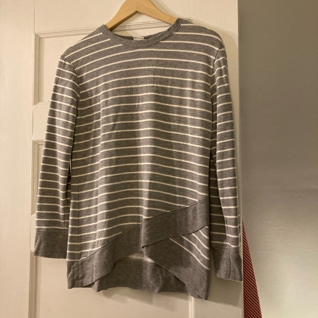 Grey Striped Pullover Sweater Previously Worn Grey Striped Pullover Sweater Previously Worn